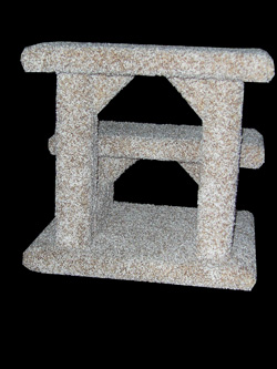 This back view shows the wedges added below each step for support to prevent sagging over time. They also allow large dogs to use them regularly.